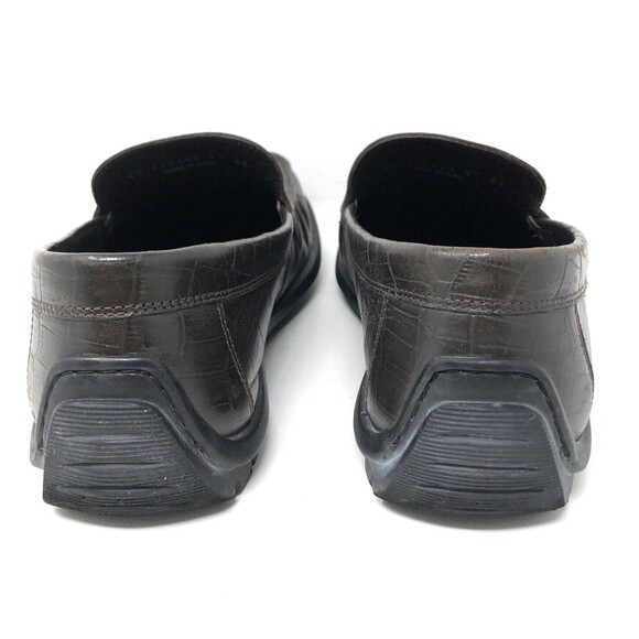 Ecco Leather Croc Embossed Driving Loafers Mens Size 41 US 10 Euro Preppy Mocs - Picture 4 of 13